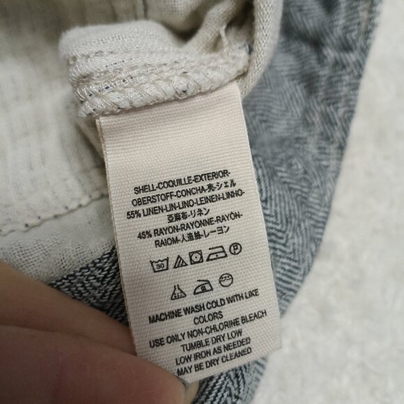 Free People Women's White and Black Stripped Linen Blend Pants Size 8 - Picture 8 of 8